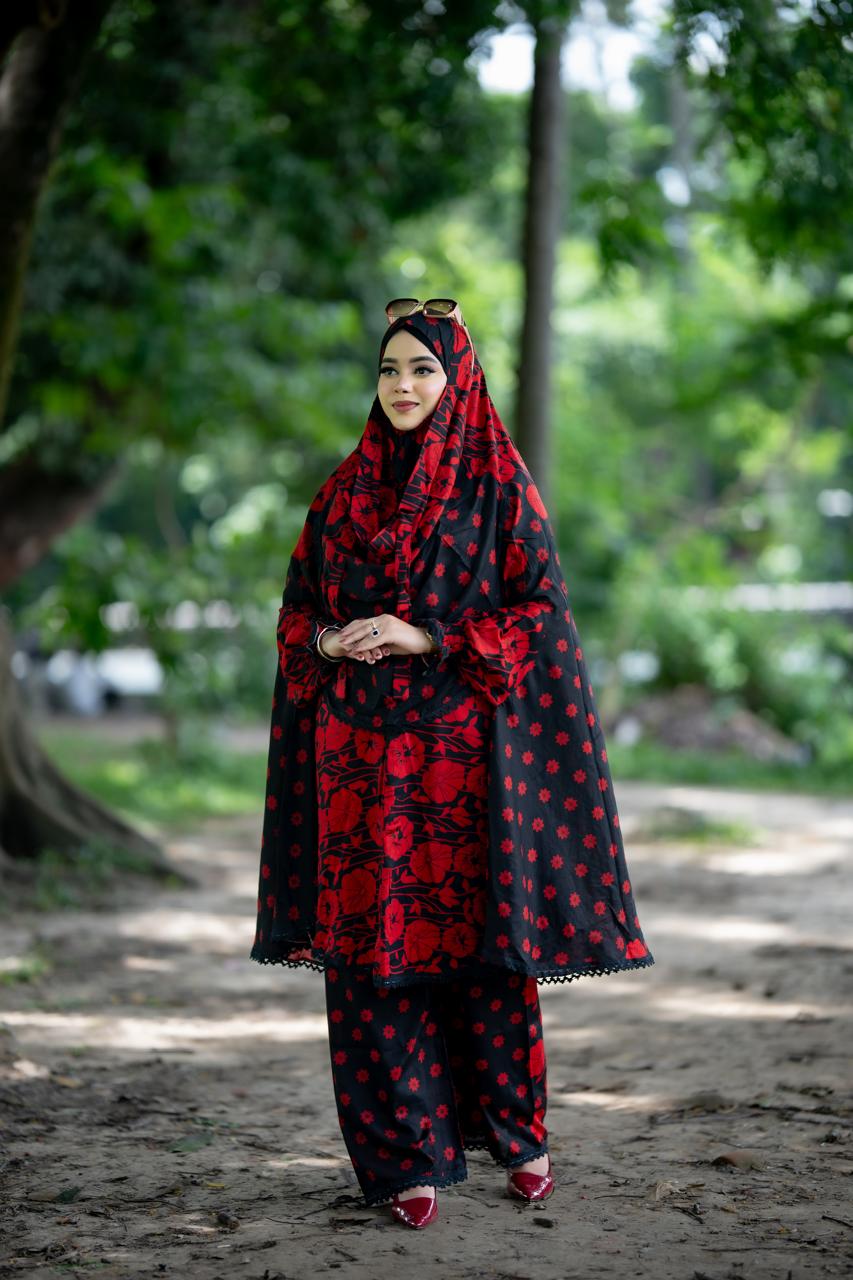 প্রিমিয়াম কটন খিমার উইথ প্লাজো সেট